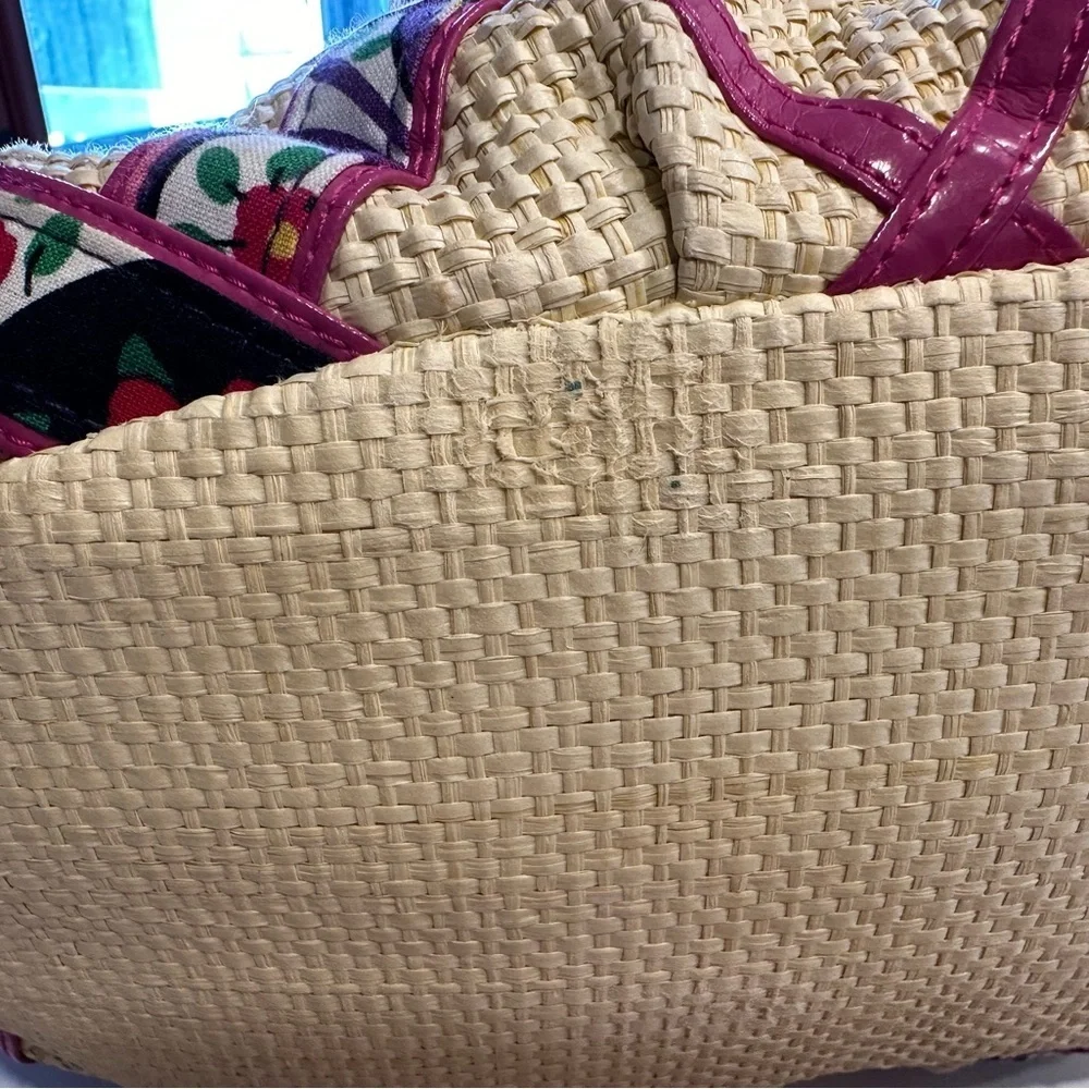 Vera Bradley Viva La Vera Straw Hobo Bag and Wristlet